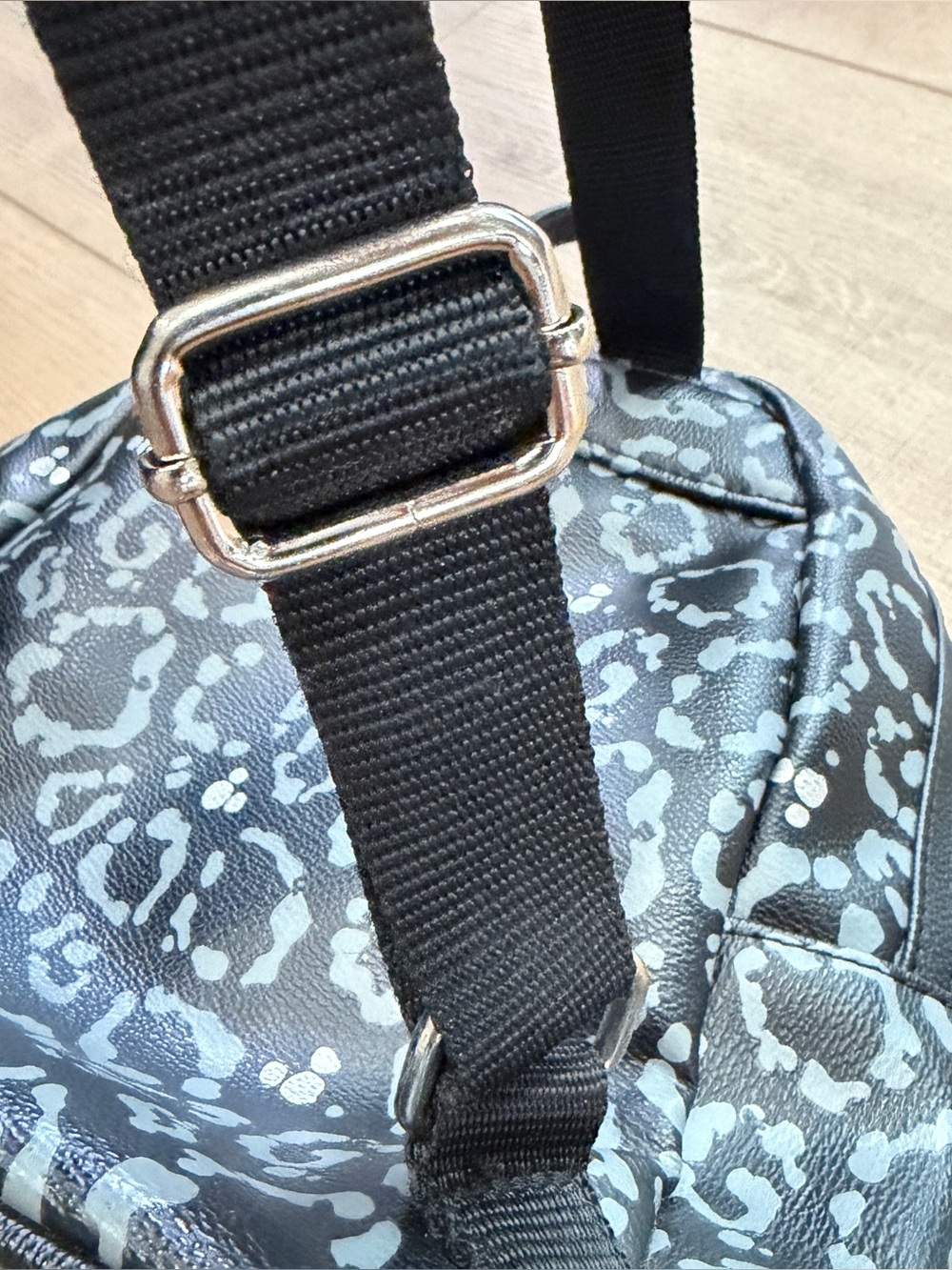 Disney Parks Animal Kingdom Black Leopard Print Icon Mini Backpack Hidden Mickey - Picture 7 of 16